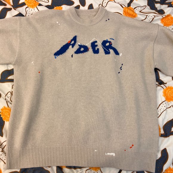 Ader Error Beige Admore Crewneck Sweater - Picture 1 of 2